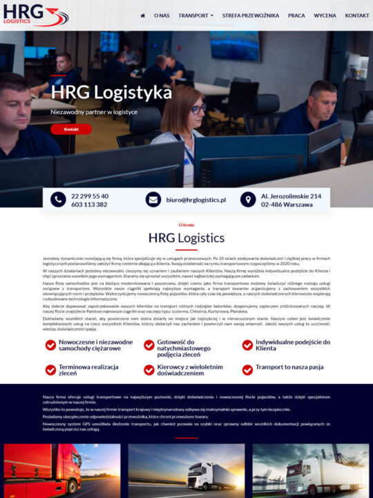 Strona internetowa www.HRGlogistics.pl