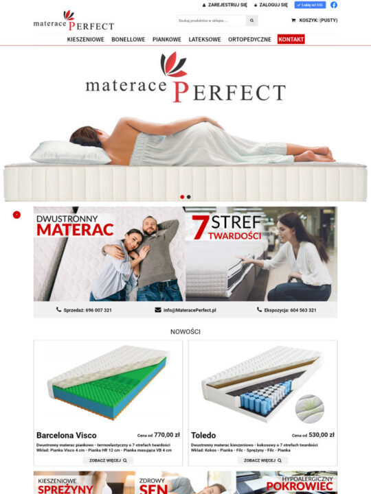 Strona internetowa www.MateracePerfect.pl